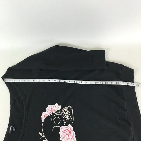 Torrid Off Shoulder Sweatshirt Women's Plus Size 2/2X Cozy Fleece Skull Black - Picture 6 of 10